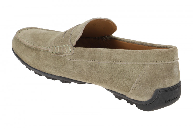 Geox Kosmopolis Mokassin Schuhe grau Velour U35CFB