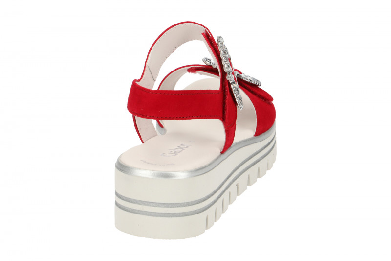Gabor Plateau Sandale rot Samt 23.624.15
