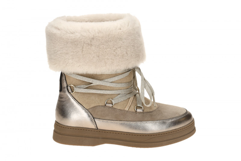 Peter Kaiser Winter Stiefel Boots grau sand Lammfell 76231