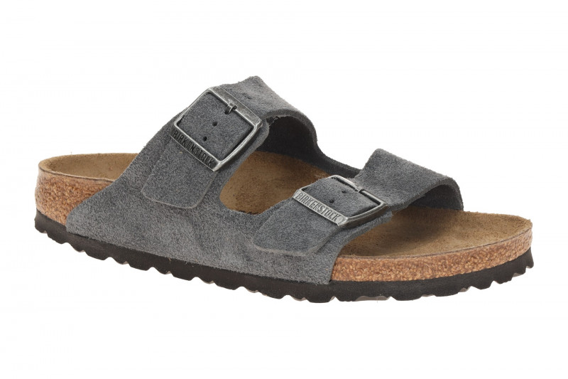 Birkenstock Arizona BS Pantolette dunkelgrau SCHMAL 1031625