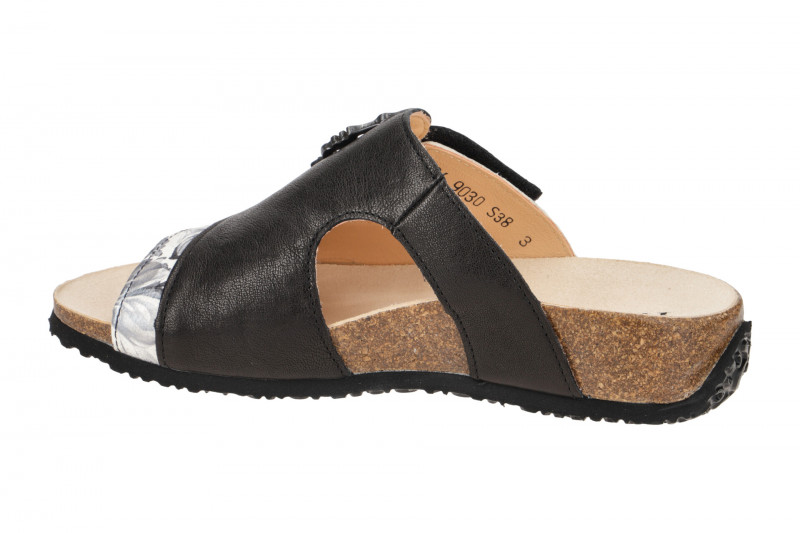 Think Mizzi Pantolette schwarz creme Blumen 124
