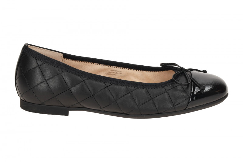 Gabor comfort Ballerina schwarz Nappa gesteppt 62.612.57