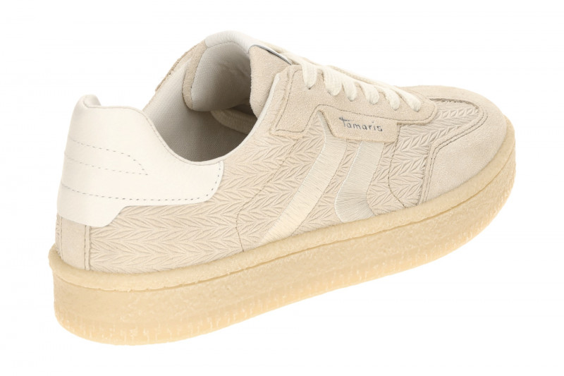 Tamaris Schuhe Sneaker beige Velour geprägt 23723