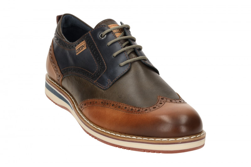 Pikolinos Avila Schuhe braun grün Herren Wingtips M1T-4191C1