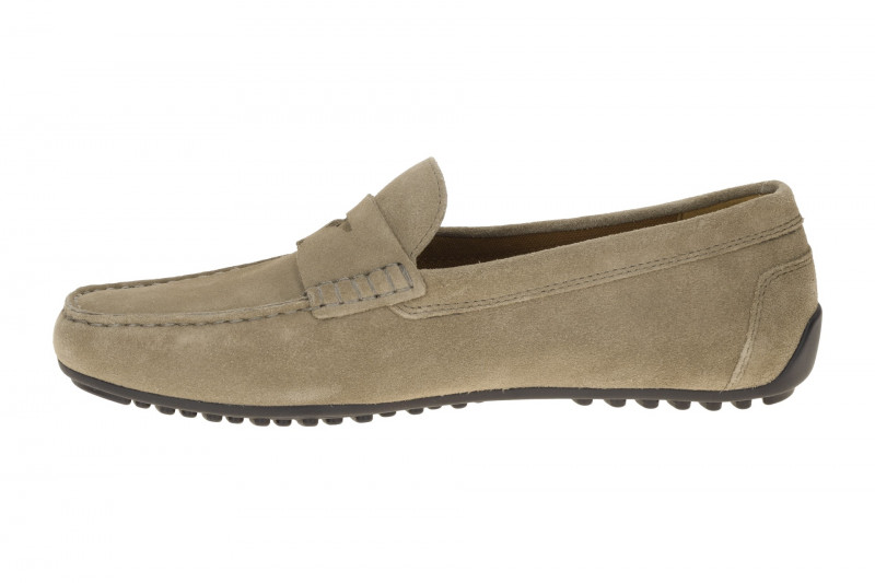 Geox Istria Mokassin Schuhe grau Velour Slipper U653KB