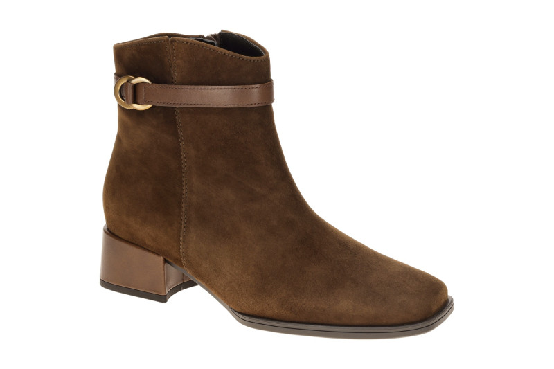 Gabor Stiefelette Ankle Boots braun Karree Samt 8067.02.004