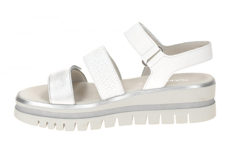 Gabor Plateau Sandalen weiß sillber Metallic 84.620.21