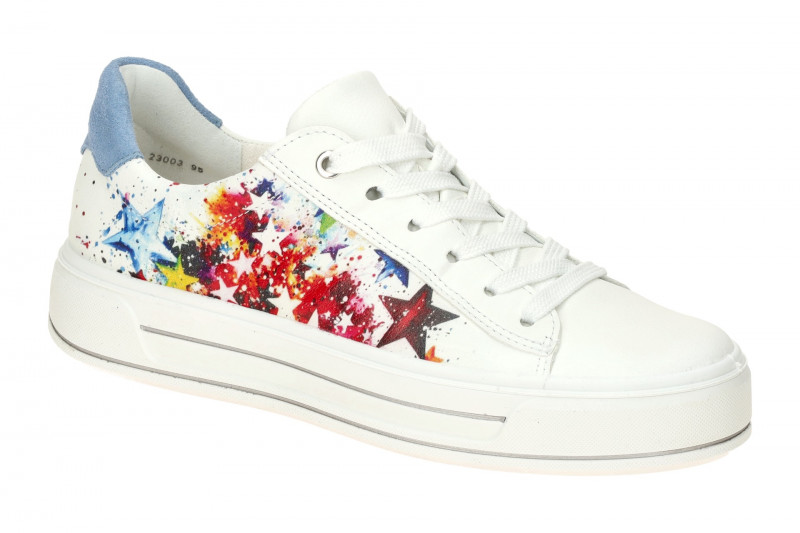 ARA Canberra Plateau Schuhe weiß bunt Sterne 12-23003