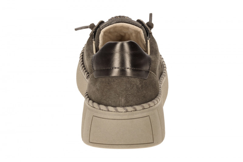 Gabor Schuhe taupe braun Plateau Sneakers Strass-Schmuck 73.243.18