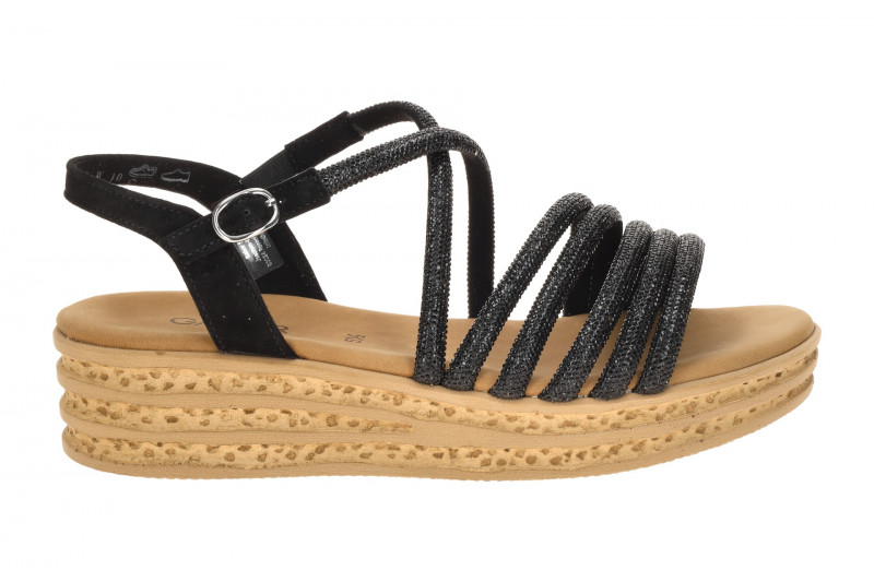 Gabor Fashion Plateau Sandalen schwarz Strass 84.555.87