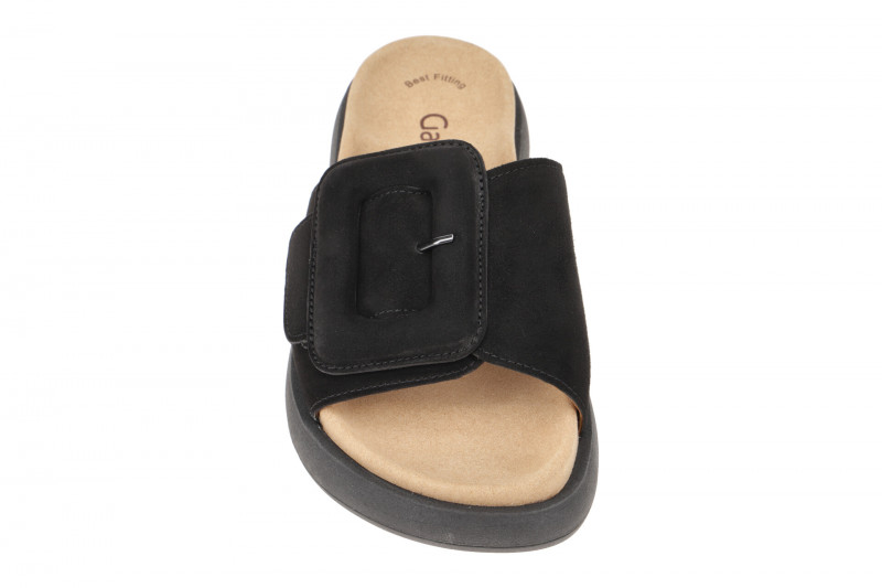 Gabor Plateau Pantolette schwarz Velour 83.751.17