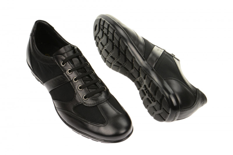Geox Symbol Schuhe schwarz Leder Textil mix
