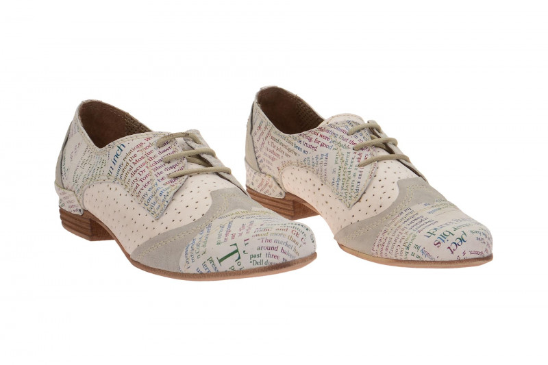 Charme Schuhe weiß buntes Text Muster 007M