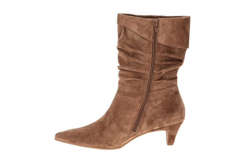 Paul Green Stiefelette braun nut Velour gerafft 8325