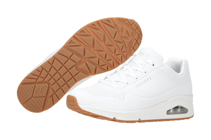 Skechers Uno Schuhe weiß braun Damen Sneakers 73690