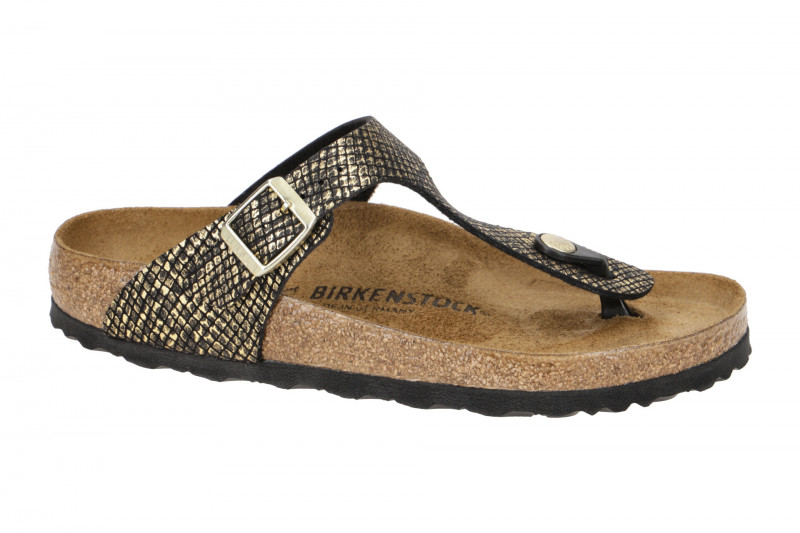 Birkenstock Gizeh BS Pantolette schwarz gold-python Normal-Weit 1018464