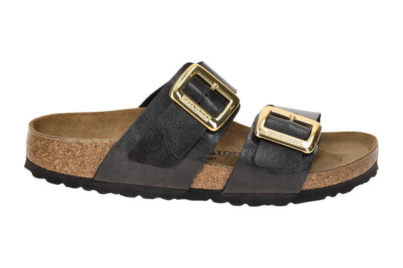 Birkenstock Sydney Cushion Buckle Pantolette schwarz metallic SCHMAL 1029457