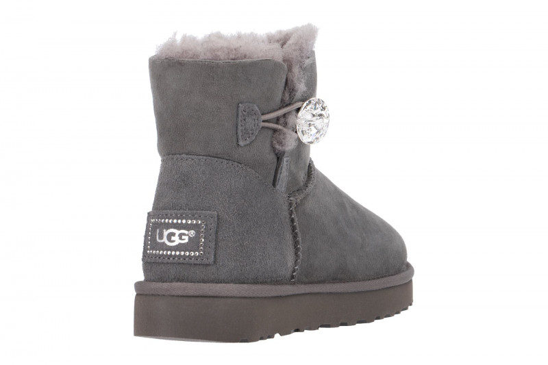 UGG Mini Bailey Button Bling Stiefel grau