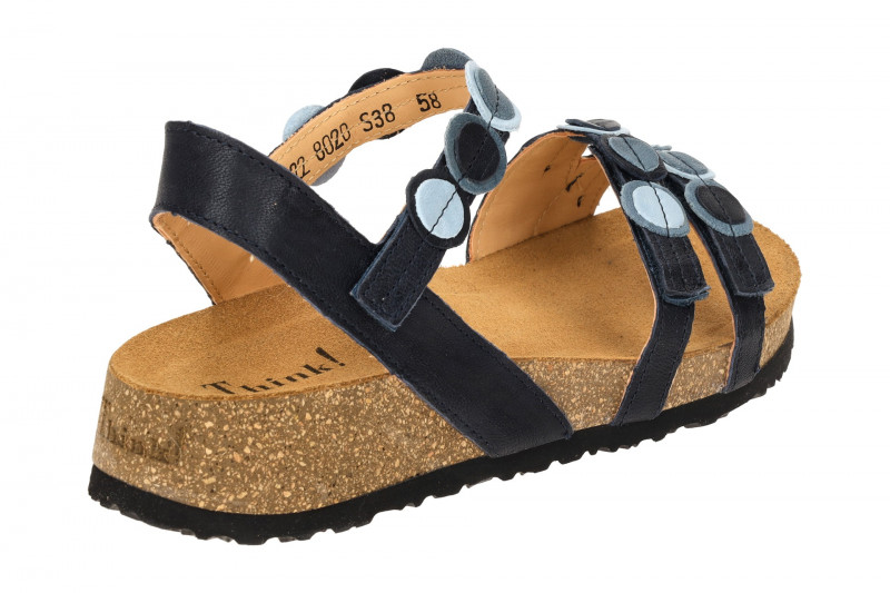 Think Koak Sandale blau Leder Punkte 322
