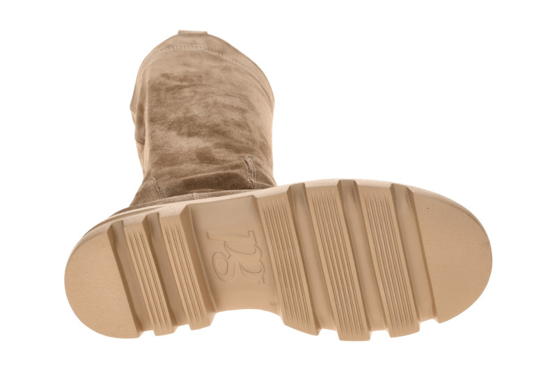 Paul Green Stiefel taupe braun Langschaft Velour 8296