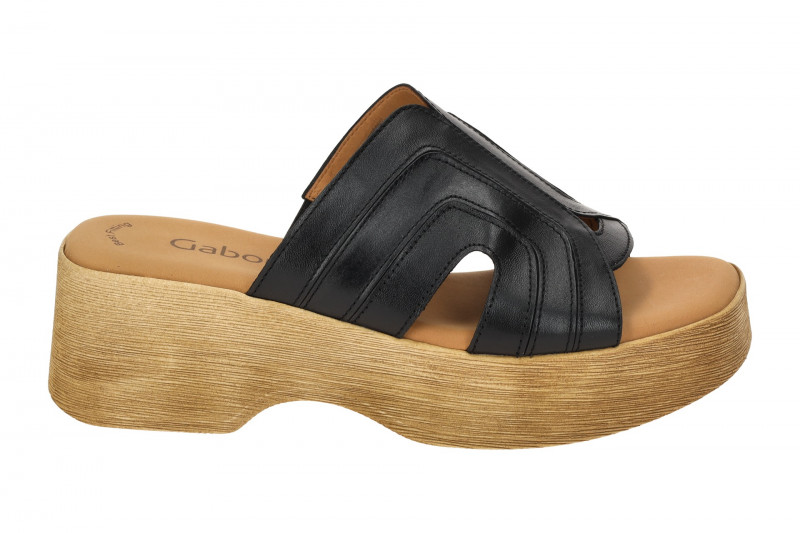 Gabor Fashion Plateau Pantolette schwarz Nappa 64.521.27