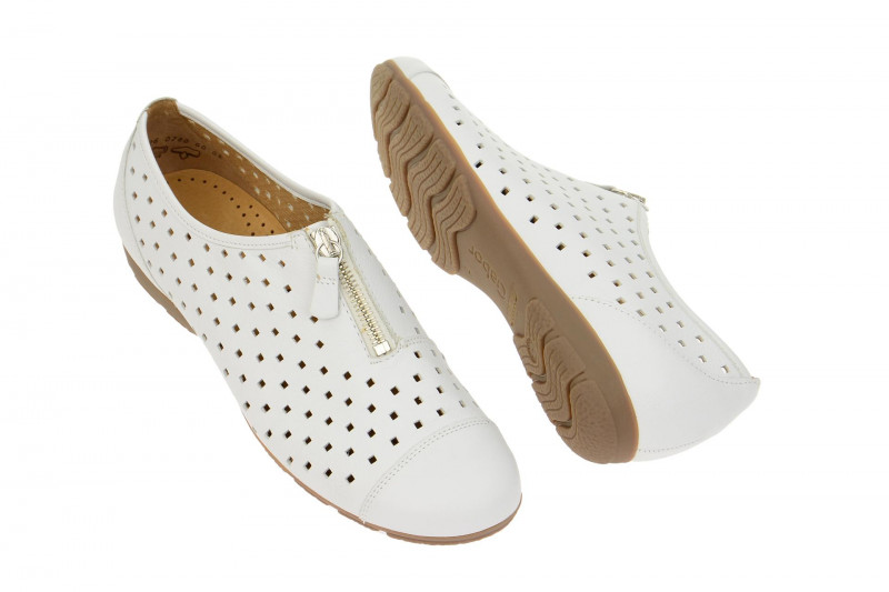 Gabor Schuhe Slipper weiß gelocht