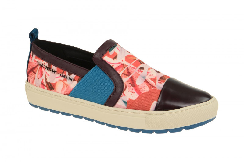 Geox Breeda Designer Schuhe rot kombi Slipper