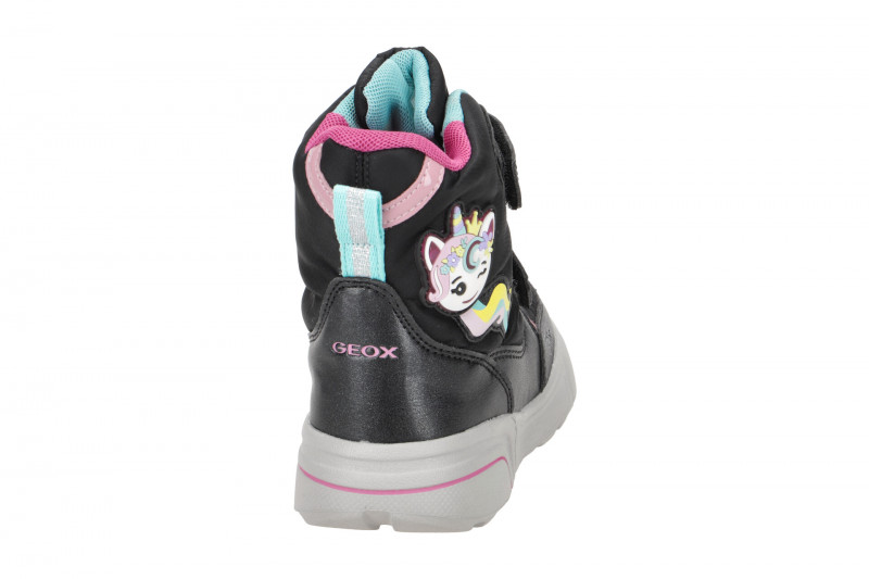 Geox Sveggen Kinder Stiefel schwarz Einhorn Warmfutter J267UC