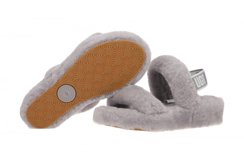 UGG Oh Yeah Hausschuhe grau Fell 1107953