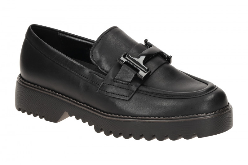 Gabor Schuhe Mokassin Slipper schwarz Glattleder 72.452.57