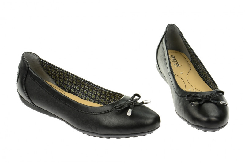 Geox Piuma Ballerina schwarz Glattleder