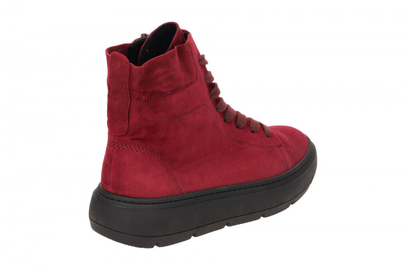 Gabor Stiefelette rot bordo Schnür Boots Samt 53.720.15