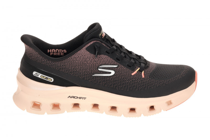 Skechers Arch Fit Damen Sneakers Schuhe schwarz rose GLIDE STEP 150730