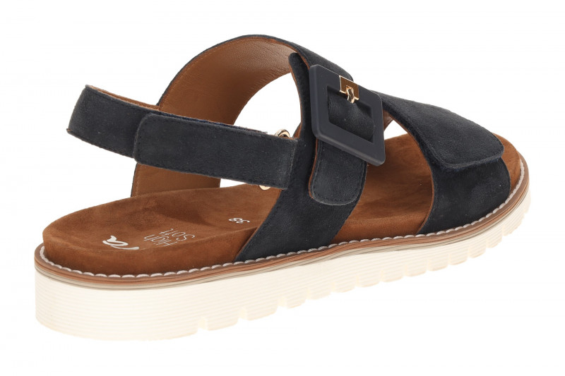 ara Kent Sandale blau Klett Samt 12-28134
