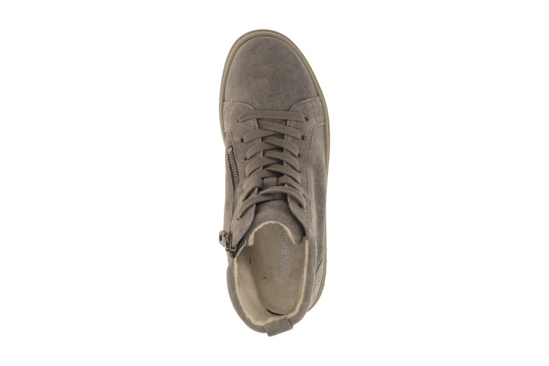 Gabor Mid-Sneaker Boots taupe grau Velour 8008.01.013