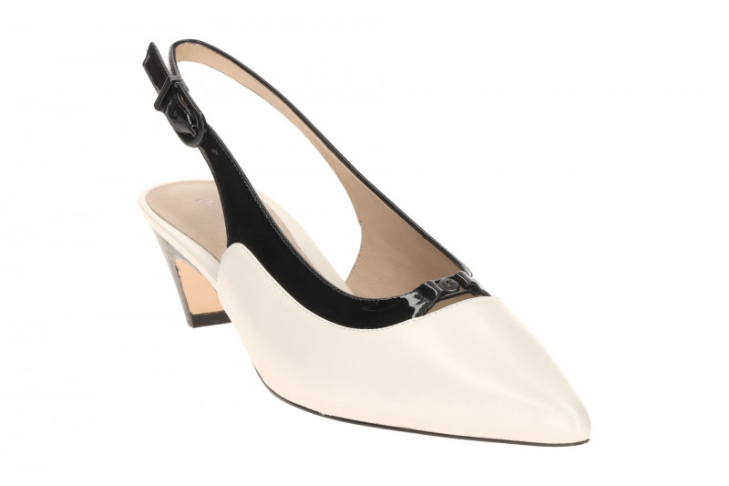 Peter Kaiser Sling Pumps weiß schwarz Kitten Heel 79504