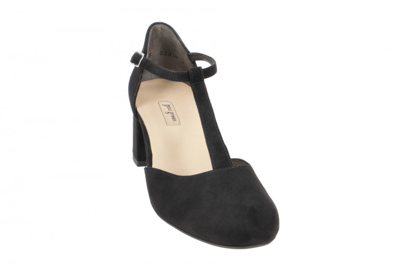 Paul Green T-Steg Pumps schwarz Samt Velour 3807