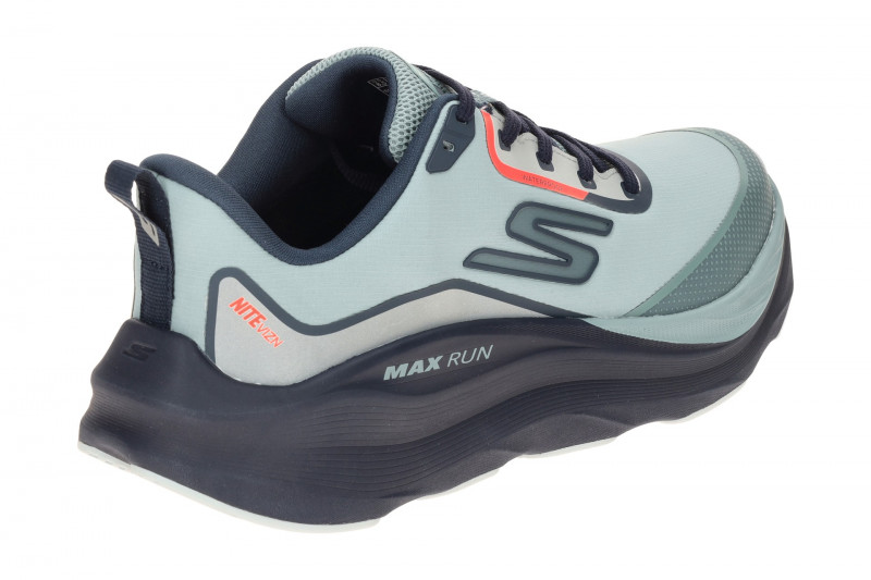 Skechers Max Run Schuhe grau blau Sportschuhe Herren Waterproof