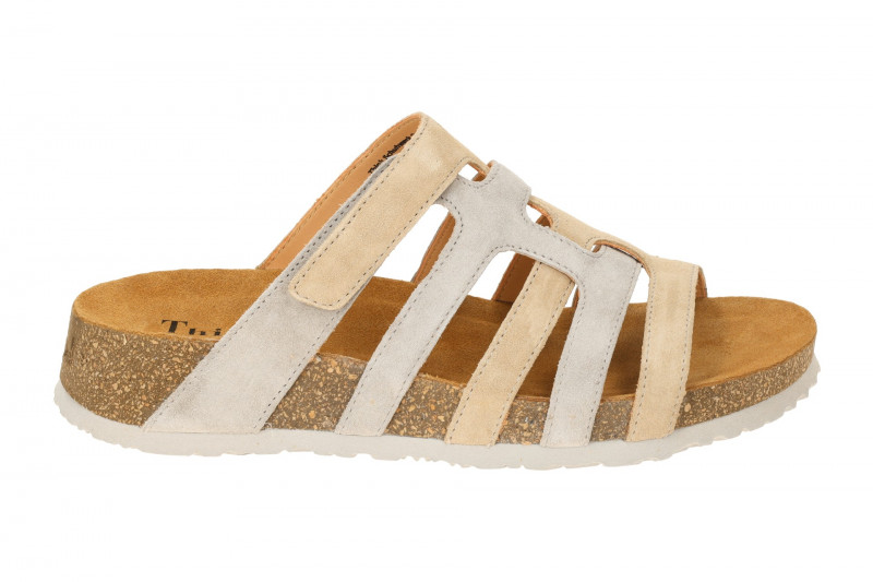 Think Koak Pantolette beige grau