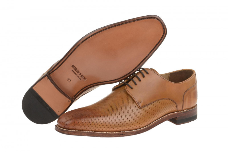 Gordon & Bros Schuhe Milan hell-braun perforiert 4374-H