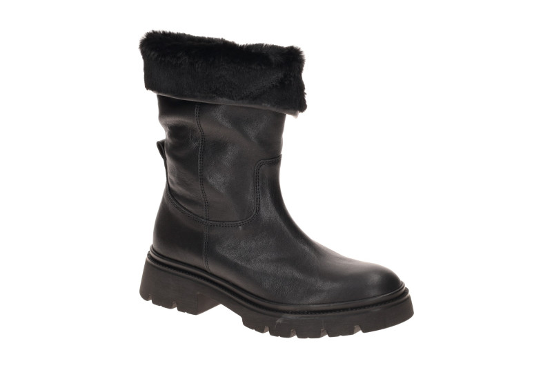 Gabor Stiefel schwarz Fellkragen gekrempelt 8021.04.001
