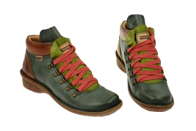 Pikolinos Uruguay Keil Stiefelette grün kombi