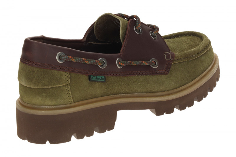 Clarks Cleyhill Boat Schuhe grün olive Herren Bootsschuhe 26188180