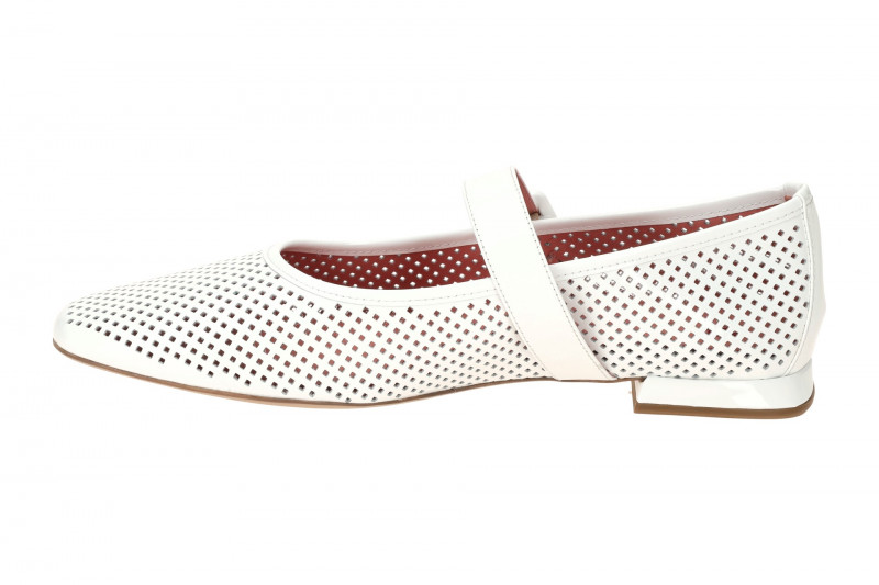 Högl Dolly Mary Jane Ballerina weiß Lack gelocht 0964