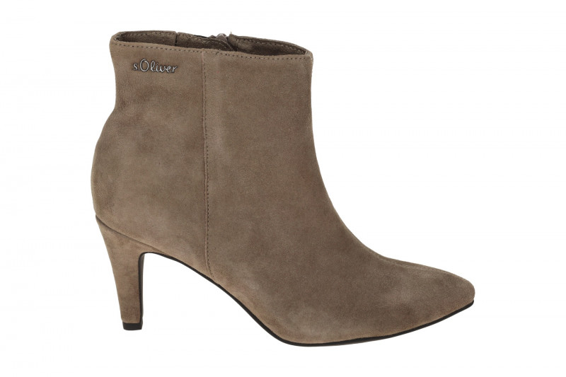 s.Oliver Stiefeletten Damen taupe Ankle Boots Velour 5-25316