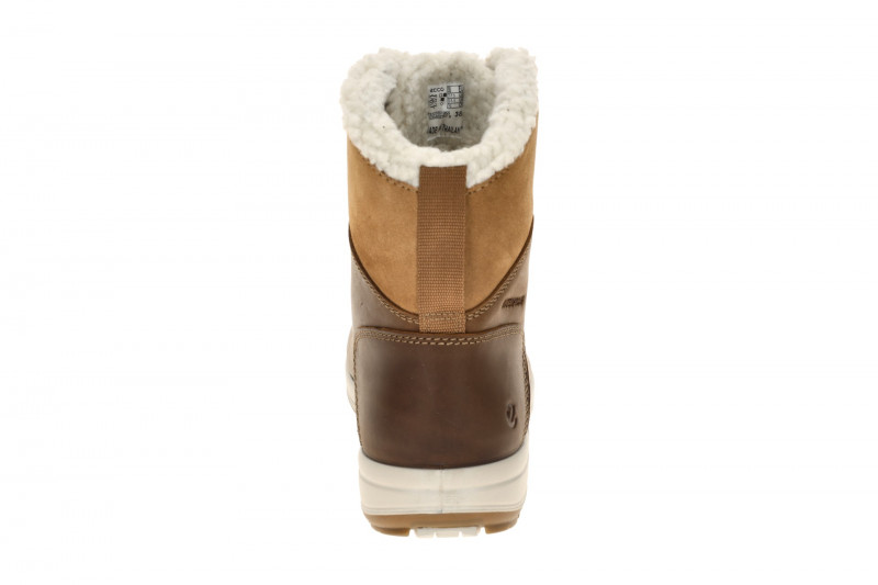 Ecco Trace Stiefel Winter Schnür Boots braun camel Warmfutter