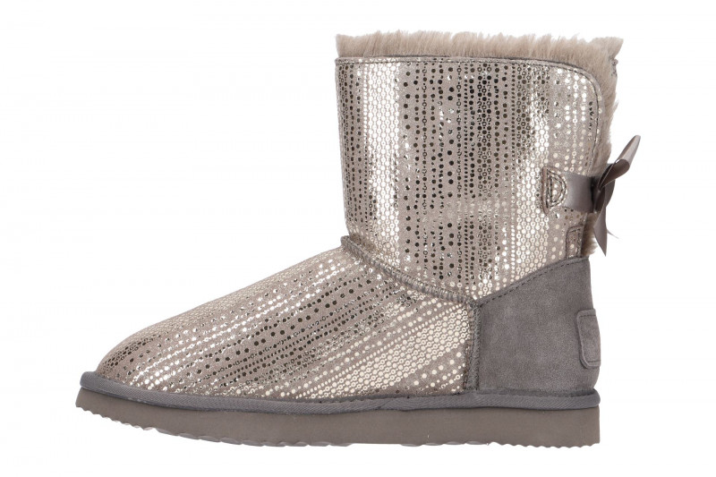 Oog Stiefel grau silber Schleife Boots