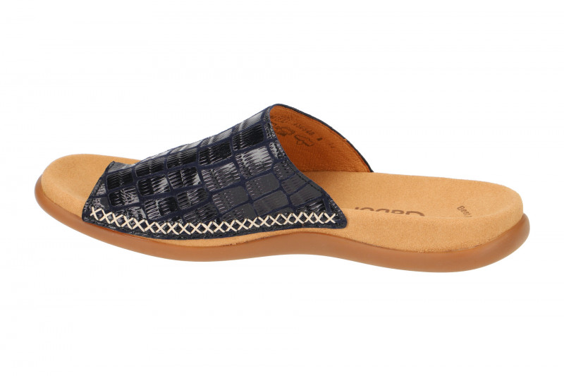 Gabor Zehentrenner Pantolette blau Lack