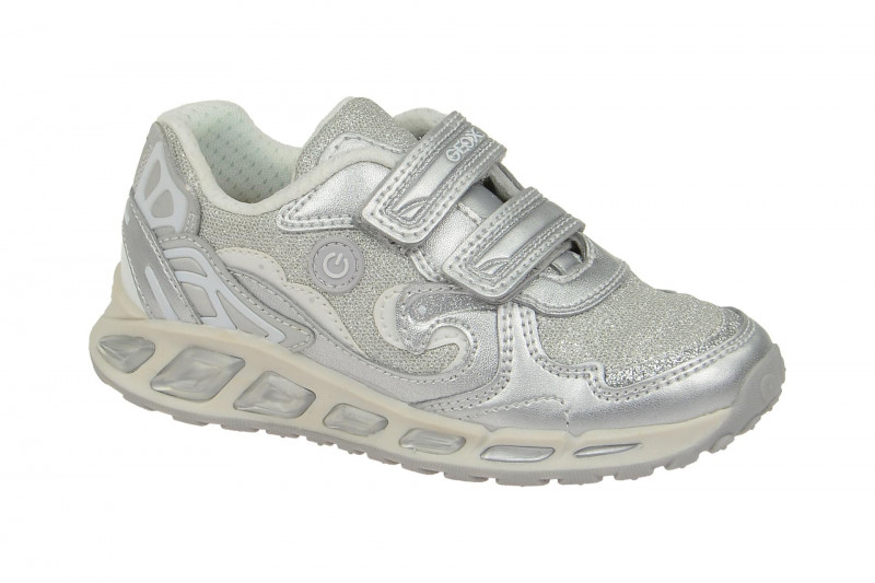 Geox Respira Shuttle Girl Kinderschuhe in silber weiß Mädchen