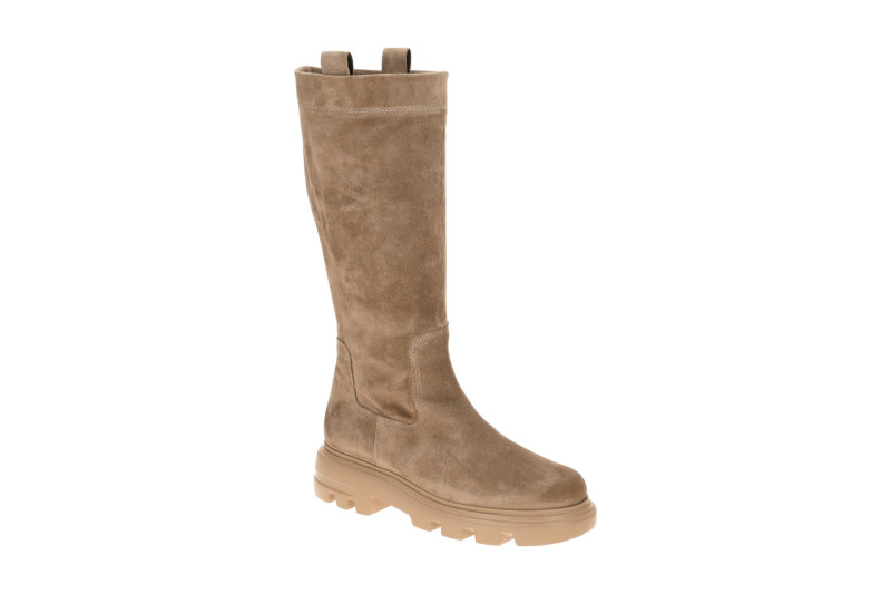 Paul Green Stiefel taupe braun Langschaft Velour 8296
